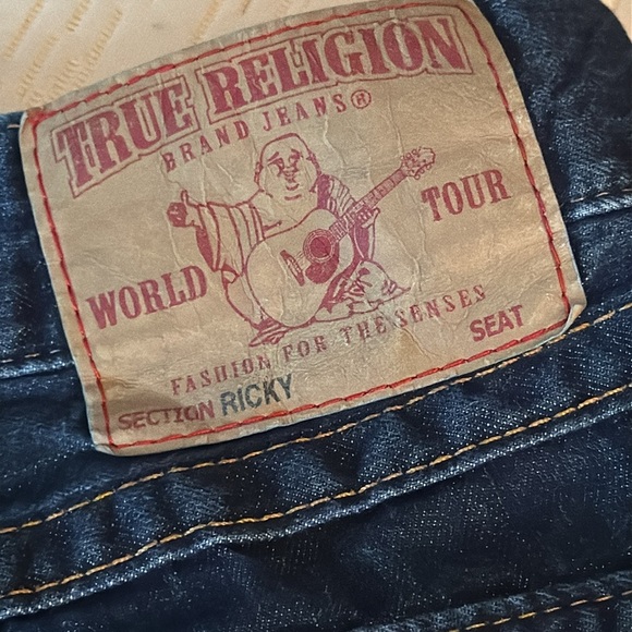 TRUE RELIGION Men’s Bootcut Blue Jeans, size 34 - Picture 4 of 10